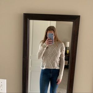 Hollister Cable Knit Sweater with Lace Details